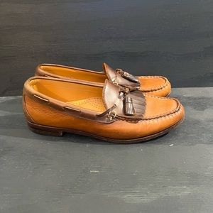 Allen Edmonds Orland Moccasin Kiltie Loafers Size 9.5 Shoes Tassel Brown Leather